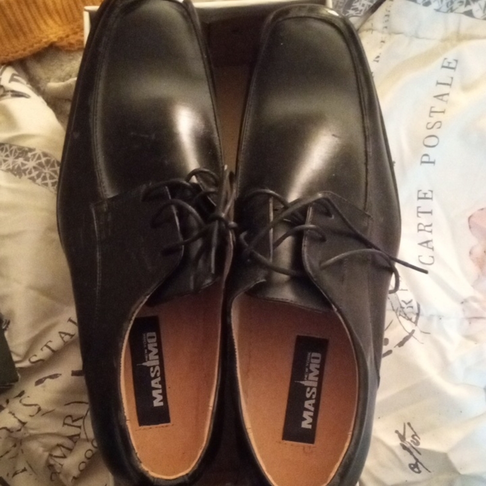 Massimo Classic Black Oxfords for Men